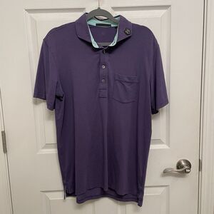 Greyson Mens M Polo Shirt Golf Pima Cotton Modal Blend Wolf Logo Casual
